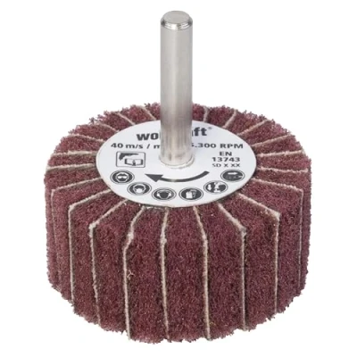Obrázek wolfcraft Vliesový mop I 2032000 Ø 50 mm zrnitost 150 vějířová bruska na dřevo, plech, barva kulatý dřík