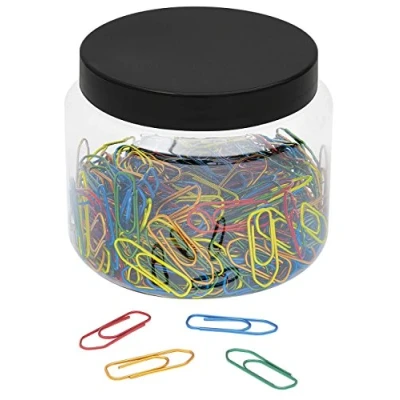 Obrázek Wedo 90115040069 kancelářské svorky kovové 26 mm, 400 kusů metalických v praktické dóze, různé barvy
