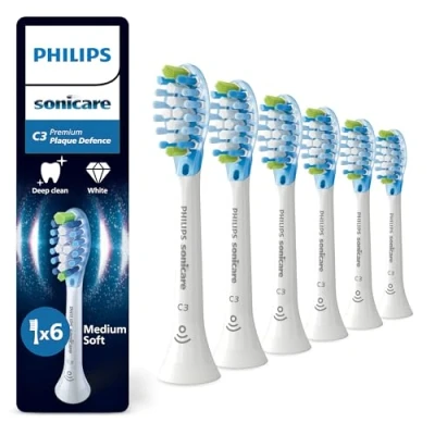 Obrázek Philips Sonicare C3 Premium Plaque Defense, originální náhradní kartáčkové hlavy, bílé, balení po 6 kusech, HX9046/87