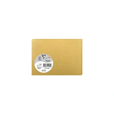 Obrázek Clairefontaine 111390C Packung mit 25 Karten Pollen 11x15,5 cm 210g, ideal für Ihre Korrespondenz und Einladungen, Gold, 1 Pack