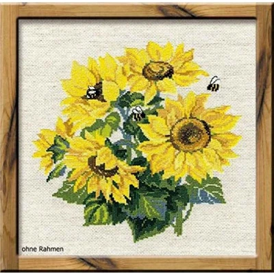 Obrázek Riolis Sada křížového stehu, motiv: 40 x cm, slunečnice, křížový steh, Multi Color