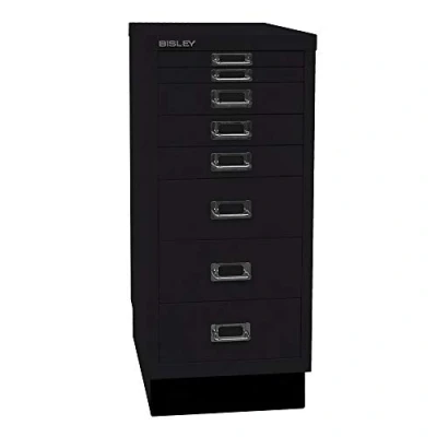 Obrázek BISLEY MultiDrawer, 29dílná série s podstavcem, DIN A4, 8 zásuvek, kov, 633 černá, 38 x 27,9 67 cm