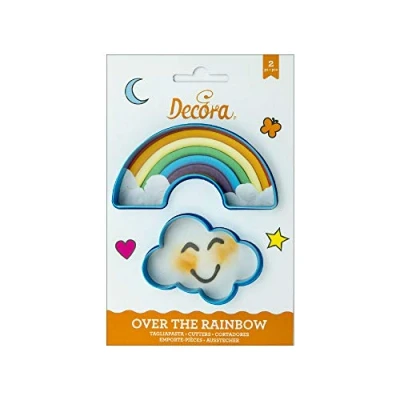 Obrázek DECORA 0255077 AUSSTECHER AUS Kunststoff Regenbogen UND Wolke 2 TLG, Sortiert