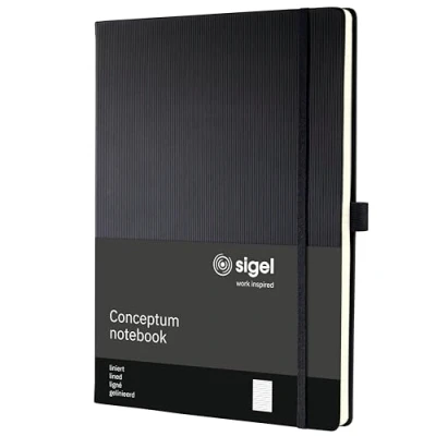 Obrázek Zápisník Sigel s tvrdými deskami, CONCEPTUM® (český jazyk nelze zaručit), černá
