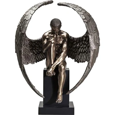 Obrázek Kare Designová dekorativní figurka Nude Sad Angel, dekorační figurka, předmět, dekorace obývací pokoj, velká socha, sedící anděla (V/Š/H) 63 x 48 32 cm, hnědá