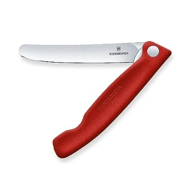 Obrázek Victorinox Swiss Classic skládací nůž na zeleninu, piknik, kempování, extra ostrou čepel, rovný brus, červený