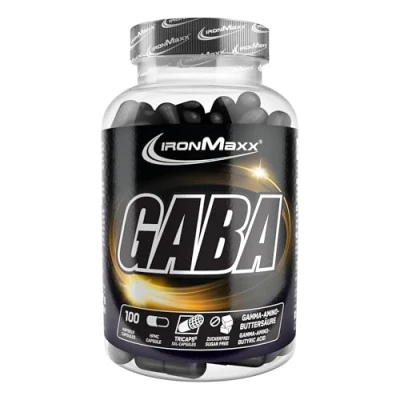 Obrázek IronMaxx® GABA 100 kapslí s vysokou dávkou 1000 mg kyseliny gama aminomáselné v jedné kapsli Kapsle bez cukru prášek