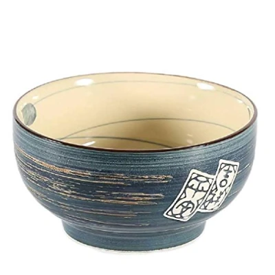 Obrázek lachineuse Ramen Schüssel Blaue Tönung ⌀ 16,5 cm Großer Japanischer 1000 ml Bowl Keramik Reisschüssel, Frühstücks &amp; Suppenschale Japan Deko Geschenk