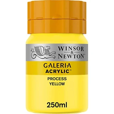 Obrázek Winsor &amp; Newton 2137537 Galeria akrylová barva, vysoká pigmentace, stálobarevná, máslová konzistence, 250 ml tuba Process žlutá