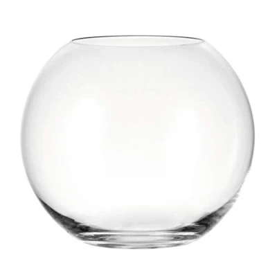 Obrázek Leonardo Boccia skleněná váza kulatá, kulovitá dekorační v klasickém stylu z čirého skla, stolní moderním designu, výška: 17,5 cm, průměr 20 3,5 l, 019009