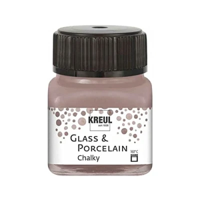Obrázek KREUL 16642 Glass &amp; Porcelain Chalky Mild Mocca, 20 ml sklo, jemné matné sklo a porcelánová barva na vodní bázi, rychleschnoucí, krycí
