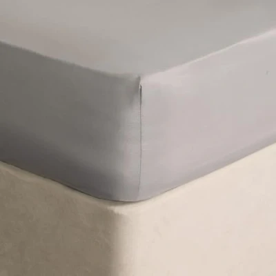 Obrázek Luxus Spannbettlaken, Mikrofaser, Grau Silber, Single