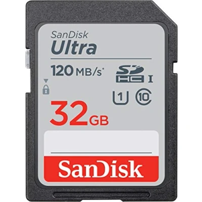 Obrázek SanDisk Ultra 32GB SDHC paměťová karta, Up to 120 MB/s, Class 10, UHS I, V10