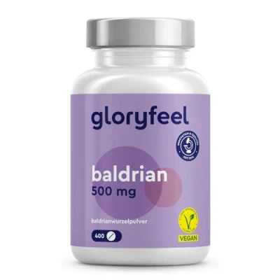 Obrázek Valerian ve vysokých dávkách 400 veganských tablet 500 mg prášku z kozlíku lékařského Pro více než 1 rok klidný spánek a vnitřní klid bez nežádoucích přísad