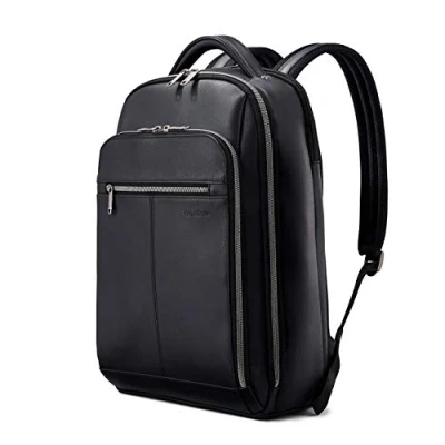 Obrázek Samsonite Unisex Leather Backpack Laptop Rucksack, Schwarz