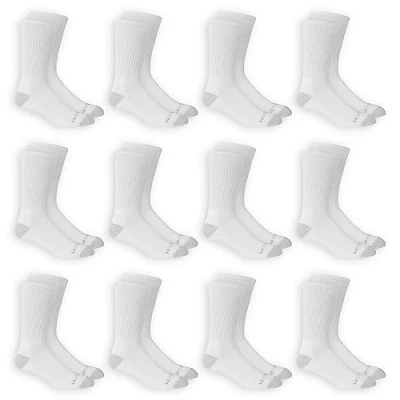 Obrázek Fruit of the Loom Herren Dual Defense Crew (12er Pack) Legere Socken, Weiss/opulenter Garten, 37.5 46 EU