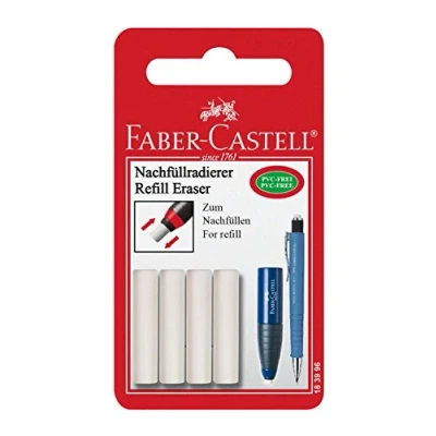 Obrázek FABER CASTELL 183996 náhradní guma Eraser Pen, mazací tužka, 4 kusy v blistru