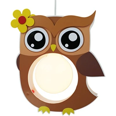 Obrázek Elobra Dětská lampa stropní svítidlo závěsné sova, dětský pokoj, dřevo, hnědá, A++, 40 x 30 10 cm