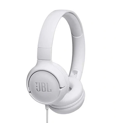 Obrázek JBL Tune500 On Ear Kopfhörer mit Kabel in Weiß Ohrhörer 1 Tasten Fernbedienung, integriertem Mikrofon und Sprachassistent Telefonieren Musik hören unterwegs