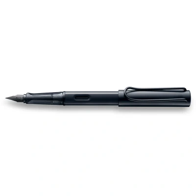 Obrázek Lamy plnicí pero AL star black s ergonomickou rukojetí a černým ocelovým hrotem v šířce linky B lehké hliníkové pouzdro vč. inkoustové kazety T 10 modré pro praváky
