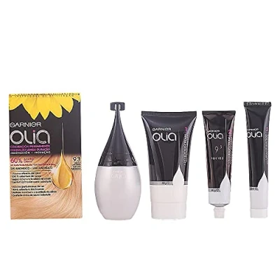Obrázek Garnier Olia Coloración Permanente Sin Amoniaco Para Un Olor Agradable Con Aceites Florales De Origen Natural Rubio Muy Claro Dorado 9.3