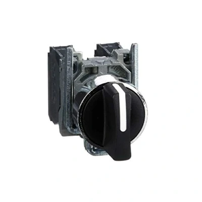 Obrázek Schneider Electric Volební spínač XB4BD33, Harmony XB4, kov, 22 mm, černý, 3 polohy, západkový, 2S