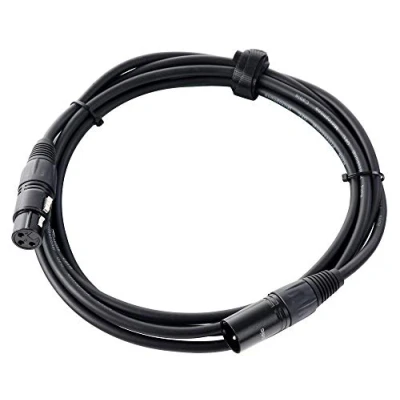 Obrázek Pronomic XFXM 2. 5 kabel mikrofonu (délka 2,5 m, XLR samice 3 pól &gt; male pól, konektor ručně pájený, odolný proti kyselinám a oleji, upínací kleště pro odlehčení tahu) černý