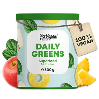Obrázek Daily Greens Superfood prášek (300 gramů) alternativa k Athletic I, vitamíny, minerály, veganské proteiny a vlákniny I smoothie