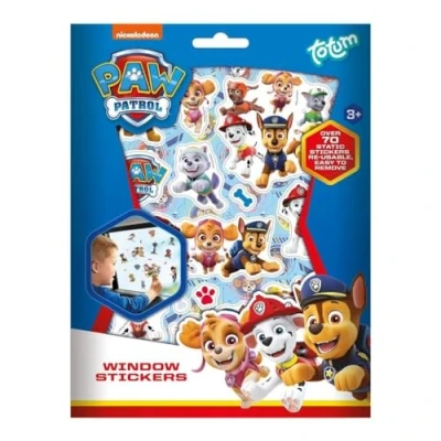 Obrázek PAW Patrol nálepka na okno s více než 70 opakovaně použitelnými nálepkami a scénou krajiny, 720879, modrá, nálepek