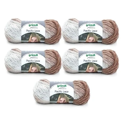 Obrázek Gründl Pacific Lace (barevná příze s vlněným charakterem z 80 % polyakryl, 10 vlna, alpaka, 100 g / 550 m, tloušťka jehlic: 2,5 mm 3 mm, 5 x g), písková, 36 20 8 cm