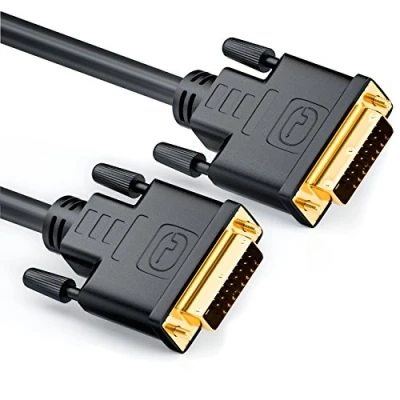 Obrázek deleyCON 2m DVI k kabel 24+1 D Dual Link HDTV 1080p Full HD 3D Ready adaptéru monitoru s feritovým jádrem černý