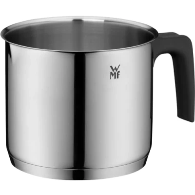 Obrázek WMF hrnec na mléko, indukční, bez poklice, 14 cm, malý 1,7 l, nerezová ocel Cromargan, leštěná, okraj, plastová rukojeť, vhodný do myčky