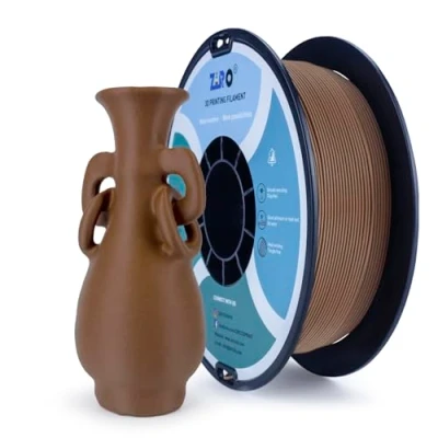 Obrázek ZIRO Matné vlákno PLA 1,75 mm, 1 kg filament pro 3D tiskárny, High Toughness PLA, rozměrová přesnost +/ 0,03 čokoláda