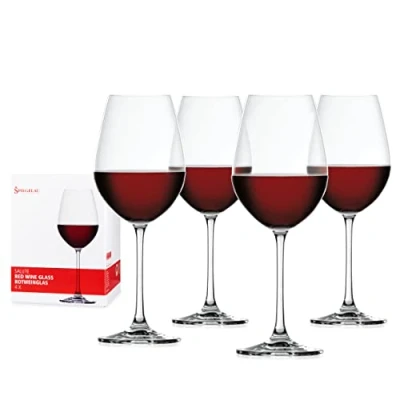 Obrázek Spiegelau 4dílná sada sklenic na červené víno, sklenice křišťálové sklo, 550 ml, Salute, 4720171