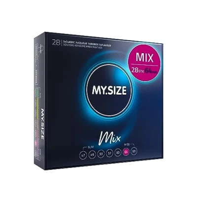 Obrázek My.Size Mix kondomů velikost 6, 64 mm, velké balení, obsah 28 kusů