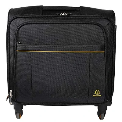 Obrázek Exacompta 18834E Premium Laptop Trolley Exactive s přihrádkou na notebook 15,6&quot; a výsuvnou rukojetí kolečkách, vodoodpudivá, 2 USB přípojky, cestovní taška, ideální pro soukromé obchodní cesty,
