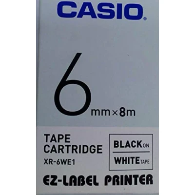 Obrázek Casio EZ M label Printer XR pro 6WE1 popisovací páska samolepicí 6 mm x 8,0 Černá na bílé