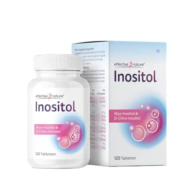 Obrázek effective nature Inositol tablety 120 ks. Při poruchách cyklu způsobených PCO syndromem Myo a D Chiro v ideální kombinaci 2000 mg denně