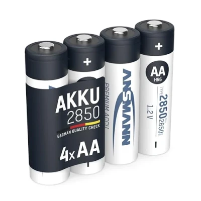 Obrázek ANSMANN Baterie Mignon AA 2650 mAh 1,2 V Ni MH, 4 kusy, nabíjecí, ideální pro herní konzole, bezdrátové myši, blesky, kapesní svítilny