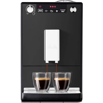 Obrázek Melitta Solo plně automatický kávovar s výškově nastavitelným výtokem, malý odnímatelnou nádrží na vodu, např. espresso nebo kávový krém, matná černá