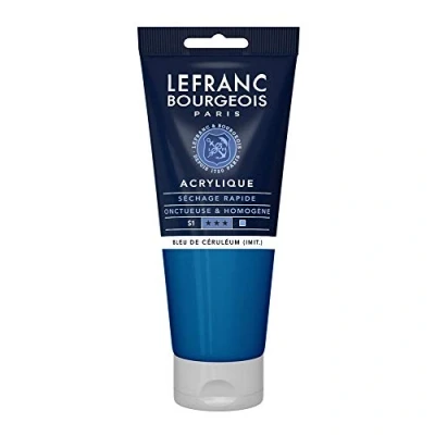 Obrázek Lefranc Bourgeois 300360 Fine akrylová barva celolinová modrá barva, 200ml tuba, krémová na vodní bázi, rychleschnoucí, stálá světle, voděodolná
