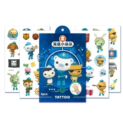 Obrázek Dětská dočasná tetování sada nálepek na party Favor Tattoo nálepky (4 listy) (Octonauts)