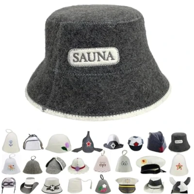 Obrázek GMMH Klobouk do sauny čepice z vlněné plsti (1507 Sauna) plstěná