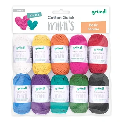 Obrázek Gründl Vlna Cotton Quick Mini Basic Shades Sada pro pletení a háčkování 10 x 15 g, 100% bavlna, g / 37 m, barevné