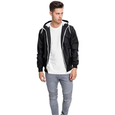 Obrázek Urban Classics Contrast Windrunner Lehká bunda, Muži, Velikost: XL, Black/white