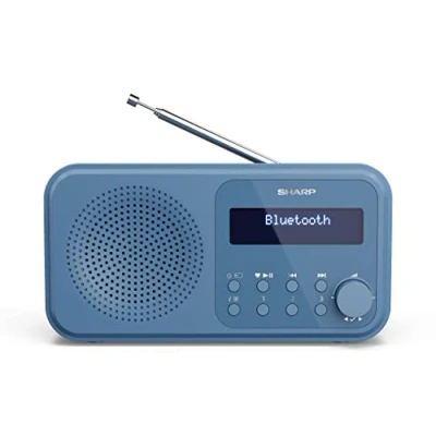 Obrázek SHARP DR P420 Přenosné digitální rádio (DAB/DAB+/FM s RDS, USB, Bluetooth 5. 0, 3,5mm jack funkcí budíku), modré