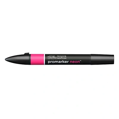 Obrázek Winsor &amp; Newton 0205406 ProMarker Neon, profesionální layoutmarker 2 hroty, jemné a široké pro kreslení, design rozvržení růžový elektrický neonový
