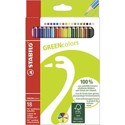Obrázek STABILO GREENcolors Ekologická barevná tužka balení 18 s různými barvami