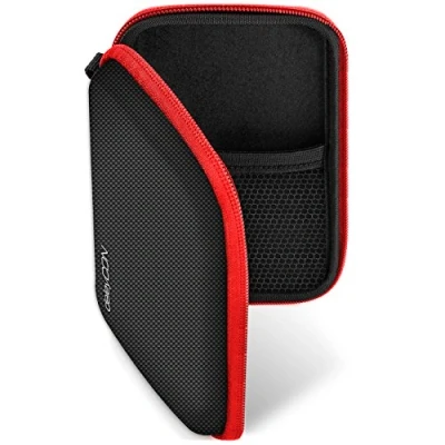 Obrázek deleyCON Navi Taška Case pro navigační přístroje 4,3 palce a 5 palců (14,6 x 9,3 3,4 cm) robustní nárazuvzdorné 2 vnitřní přihrádky červená