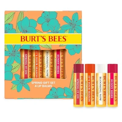 Obrázek Burt&#039;s Bees Dárková sada balzámů na rty, 4 balzámy granátové jablko, kokos a hruška, sladká mandarinka, čerstvě sklizené, x 4,25 g